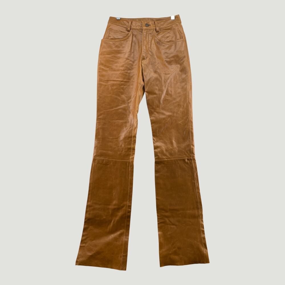 Maxima Wilson Vintage Brown Leather Pants Women’s Size 4 Genuine Leather
